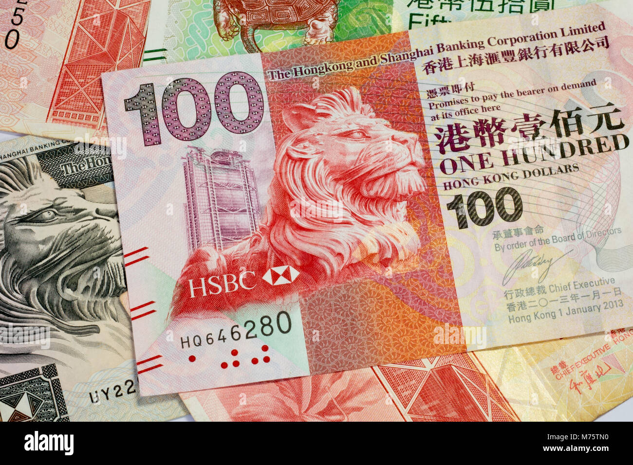 100 Hongkong Dollar Bills Texture As Background Stock Photo Alamy