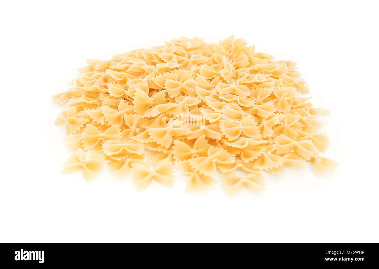 Macaroni from hard wheat varieties in the form of butterflies. Stock Photo
