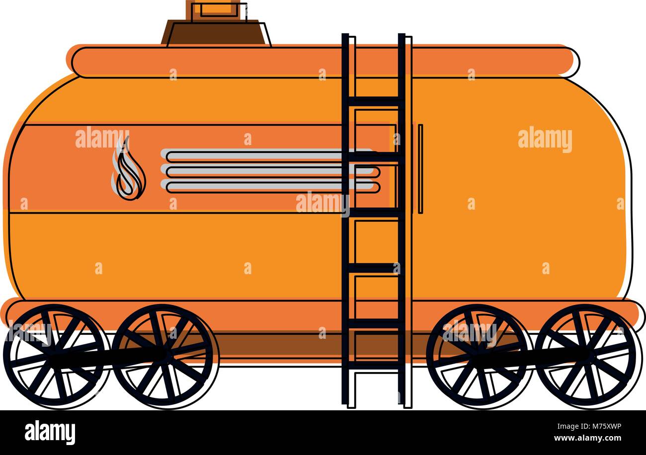 Natural gas tank on train wagon vector illustration graphic design ...