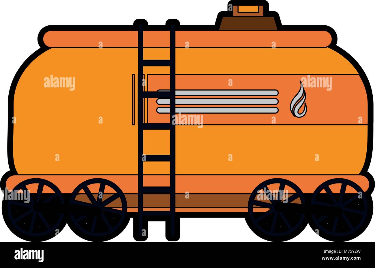 Natural gas tank on train wagon vector illustration graphic design ...