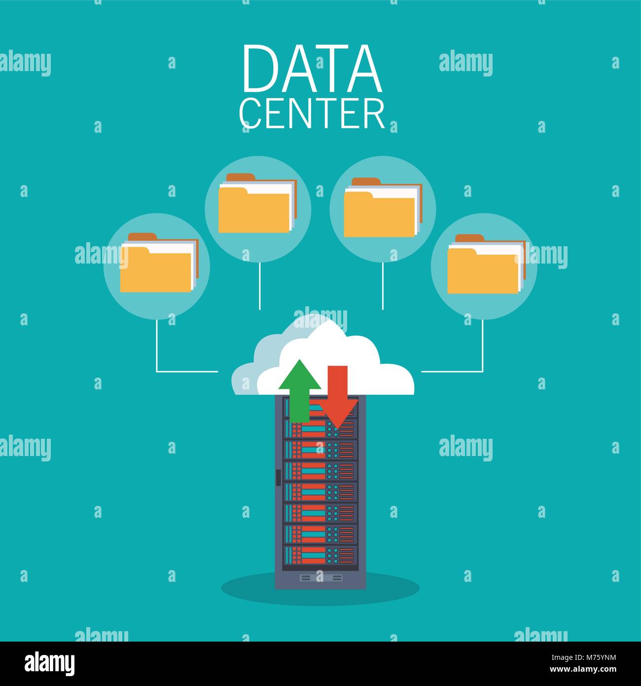 Datacenter servers technology vector illustration graphic design Stock ...