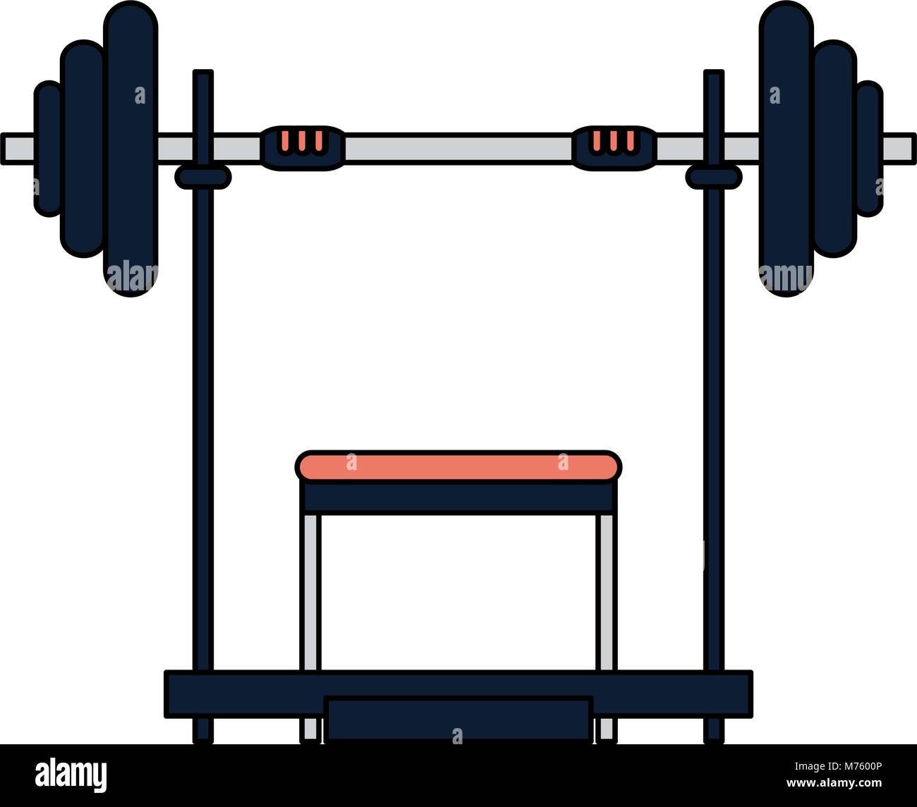 Gym Bench Weights Vector Illustration Graphic Design Stock Vector