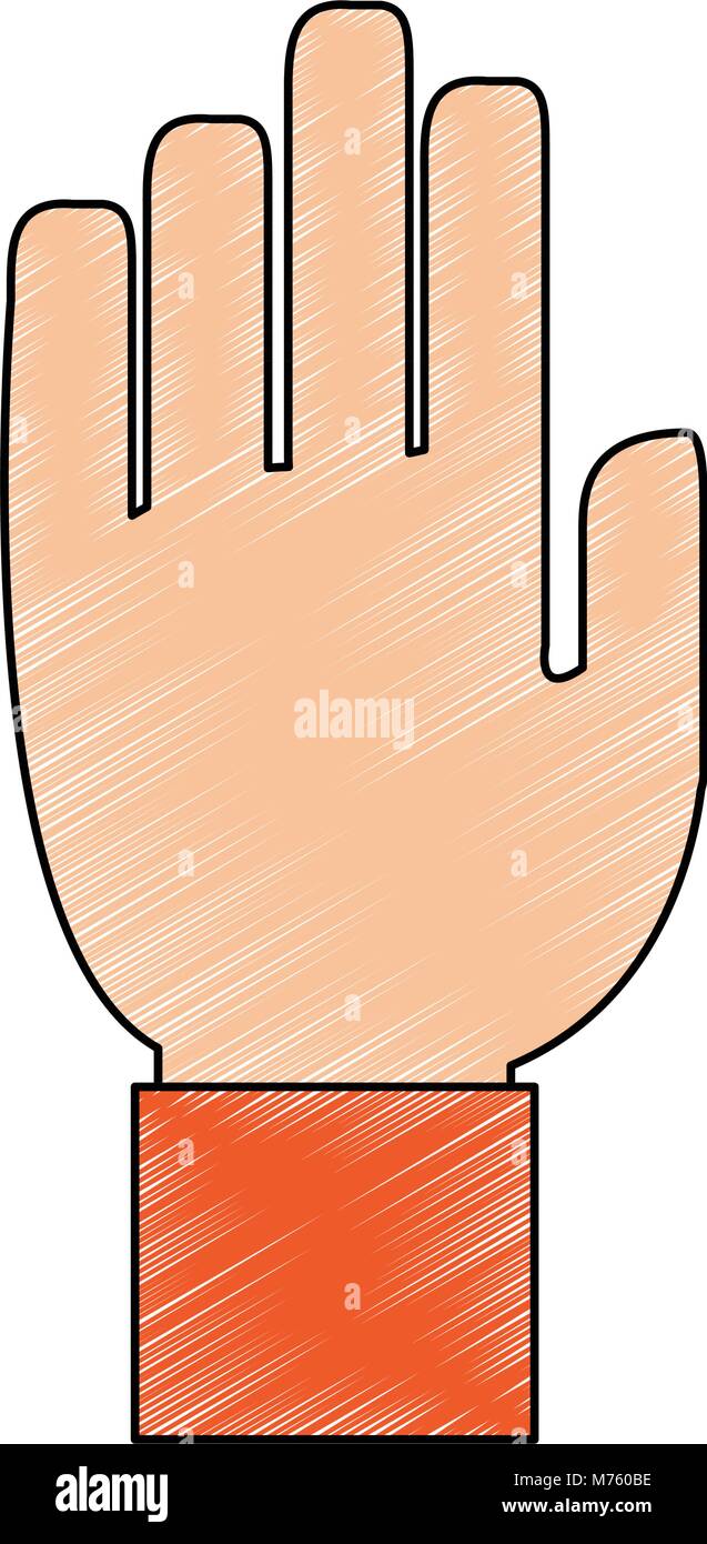 Hand with palm open vector illustration graphic design Stock Vector ...