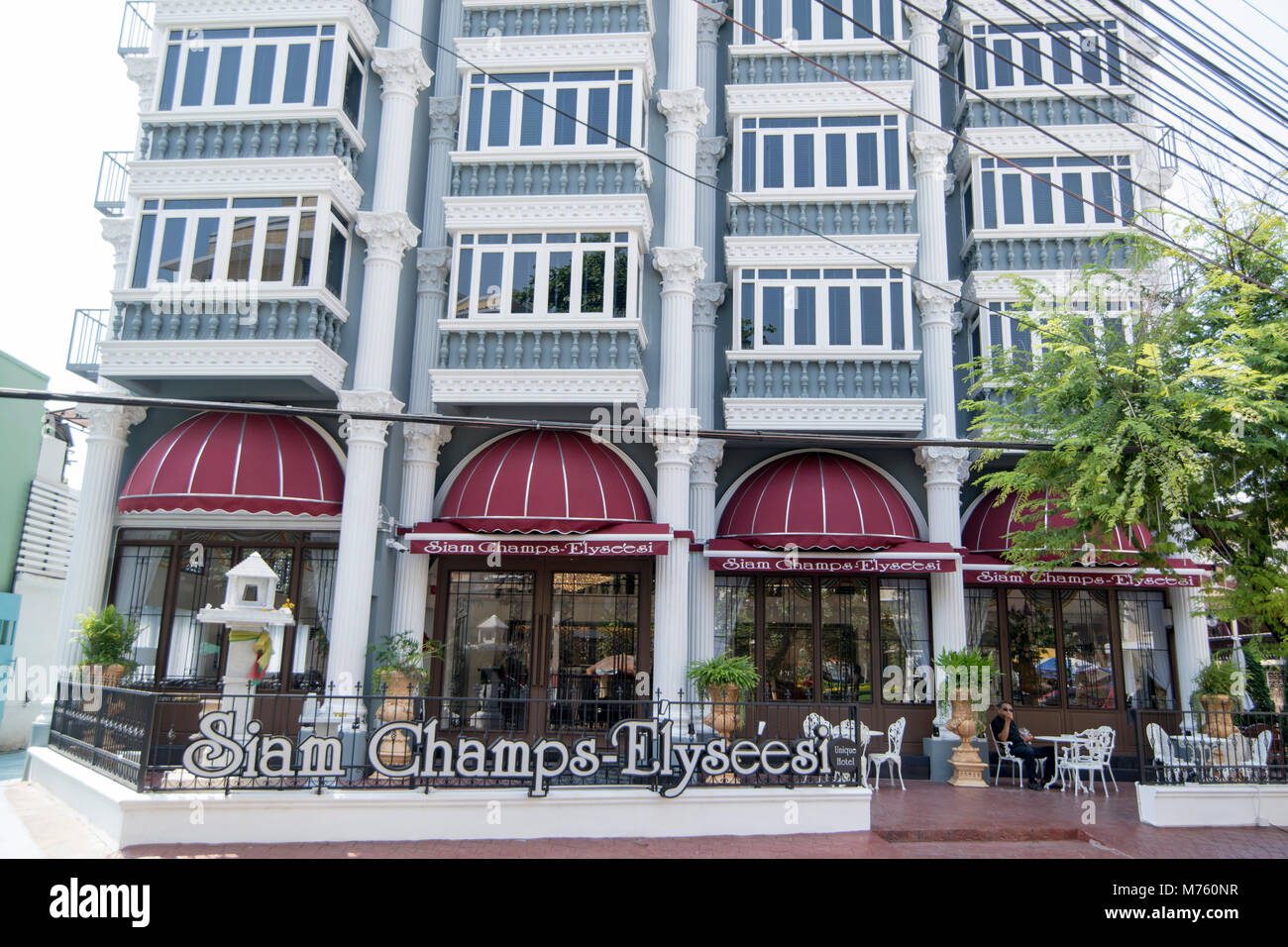 the hotel Siam Champs Elisee  in the city of Bangkok in Thailand.  Thailand, Bangkok, November, 2017 Stock Photo