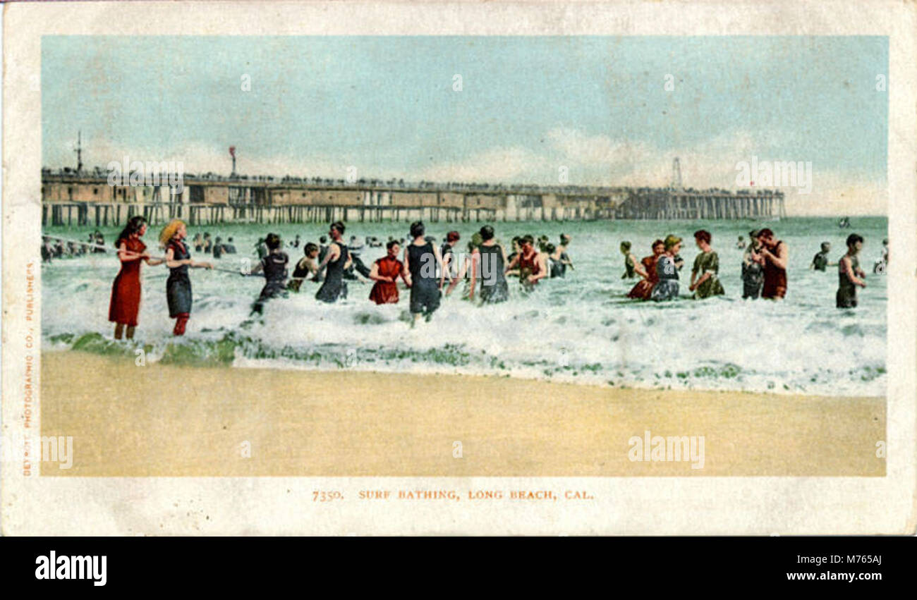 Long Beach CA Surf Bathing (NBY 432043 Stock Photo Alamy