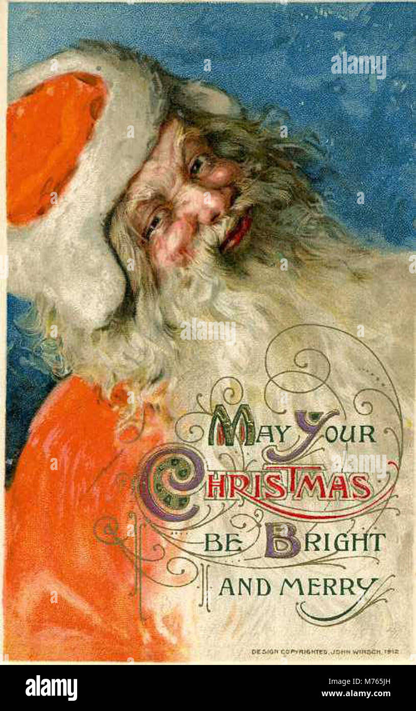 A detailed photograph of a bright orange Santa suit from 1912 ...