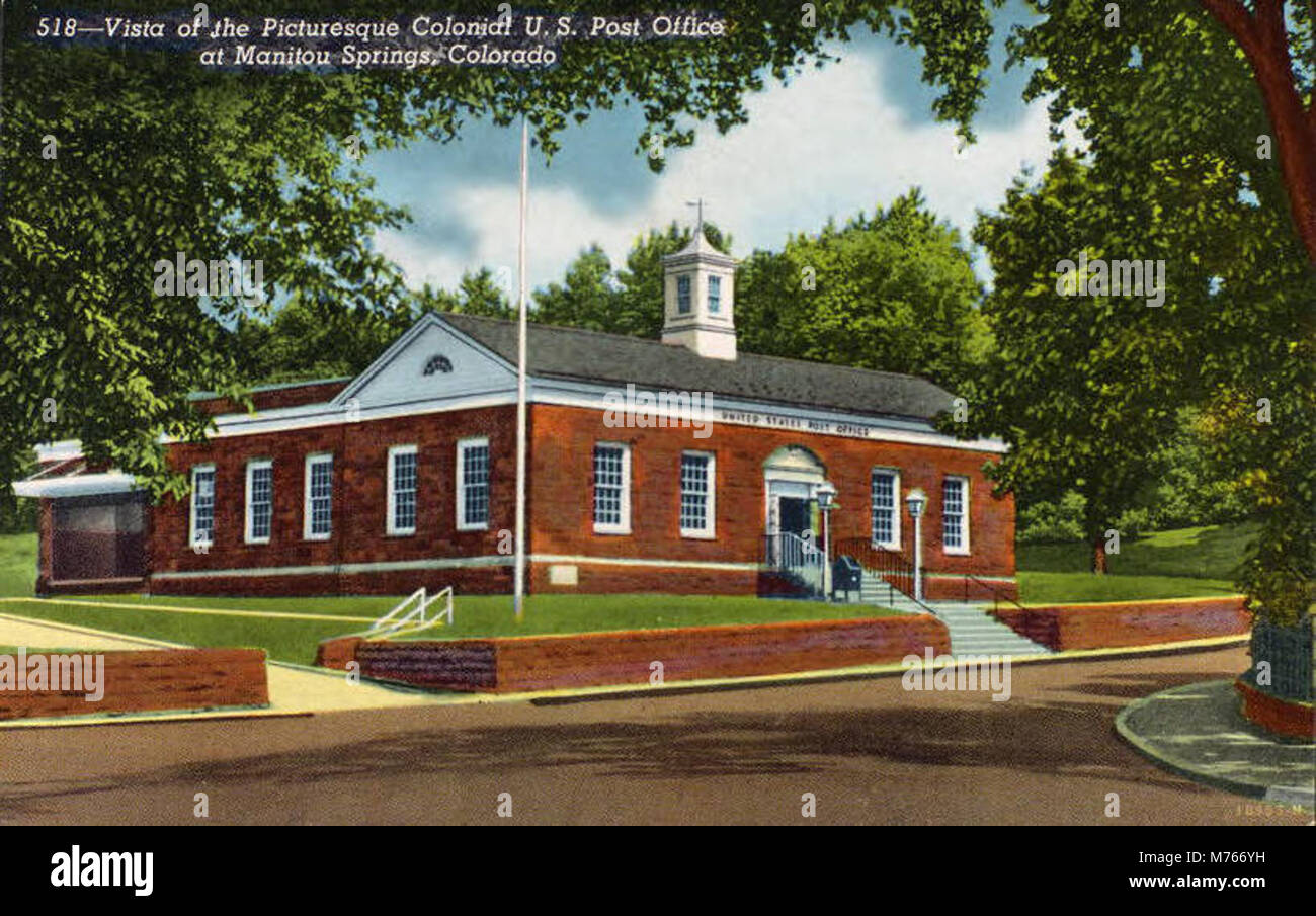 Manitou Springs CO Vista of the Picturesque Colonial U.S. Post Office