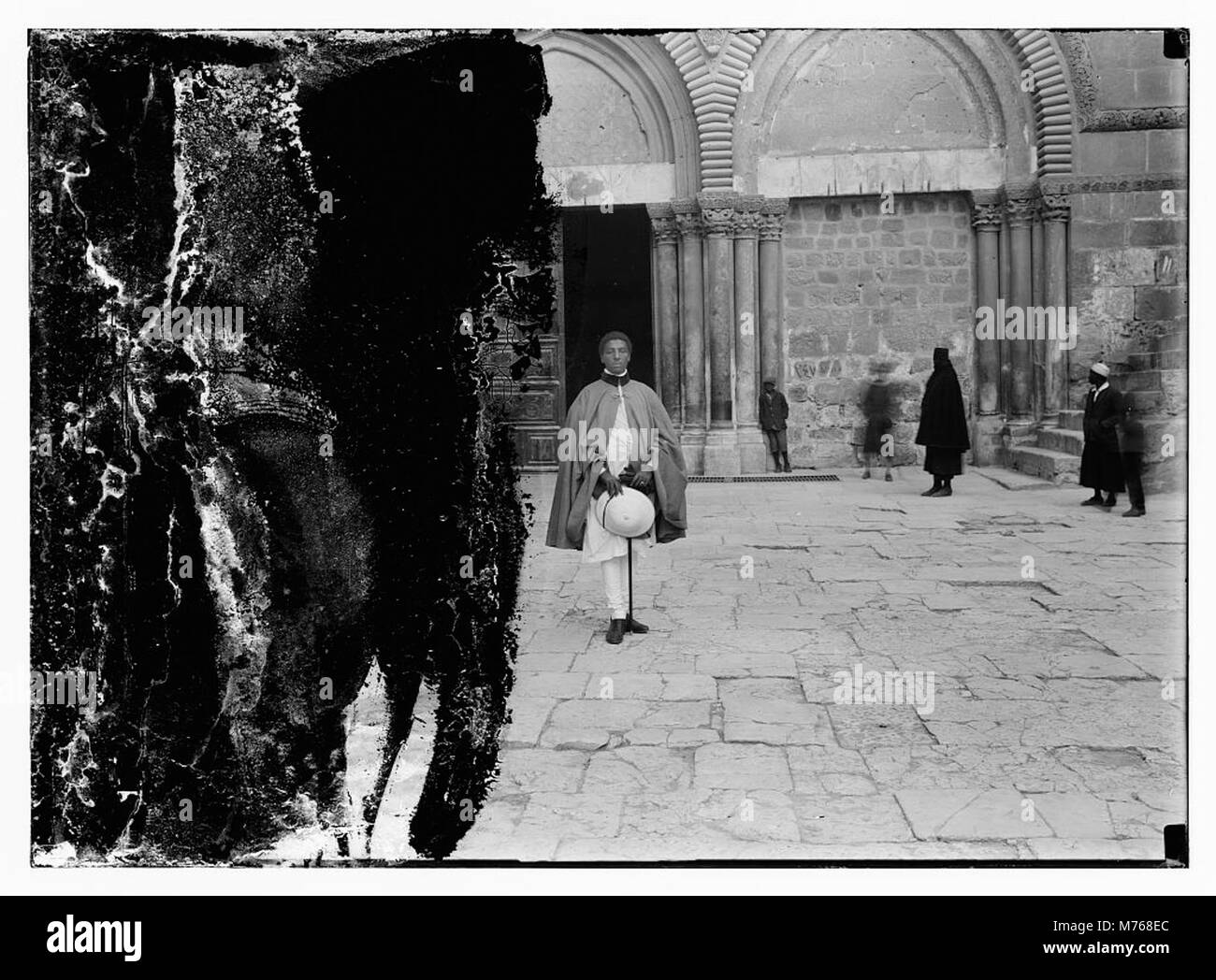 Photograph of a member of the Abyssinian Crown Prince's group standing ...