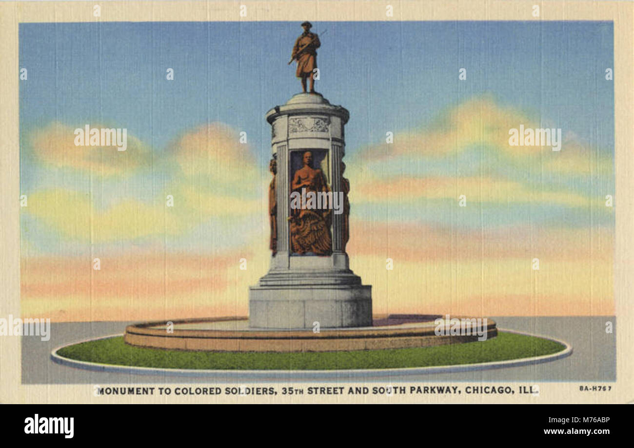 The photograph shows the Monument to Colored Soldiers, honoring African ...