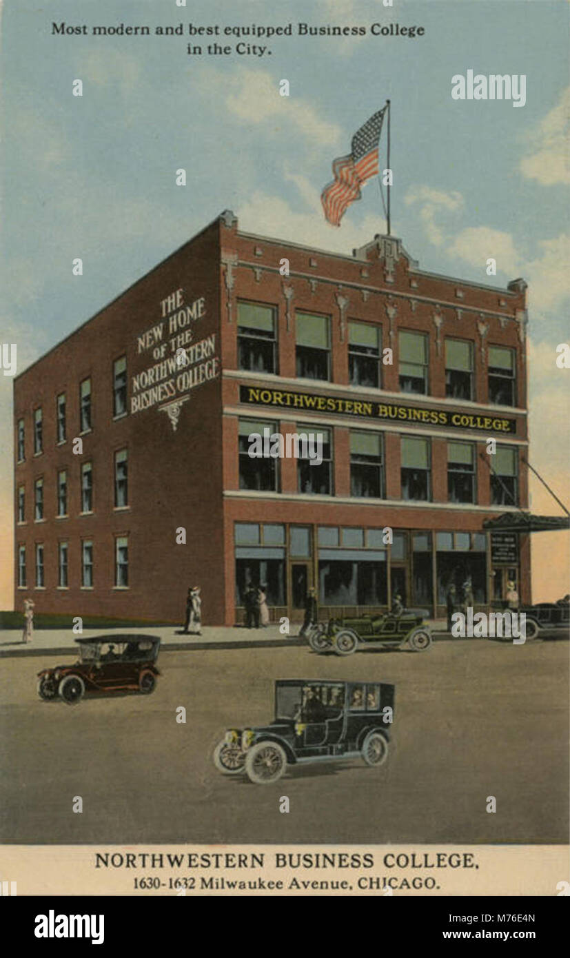 Northwestern Business College, 1630-1632 Milwaukee Avenue, Chicago (NBY 416258) Stock Photo