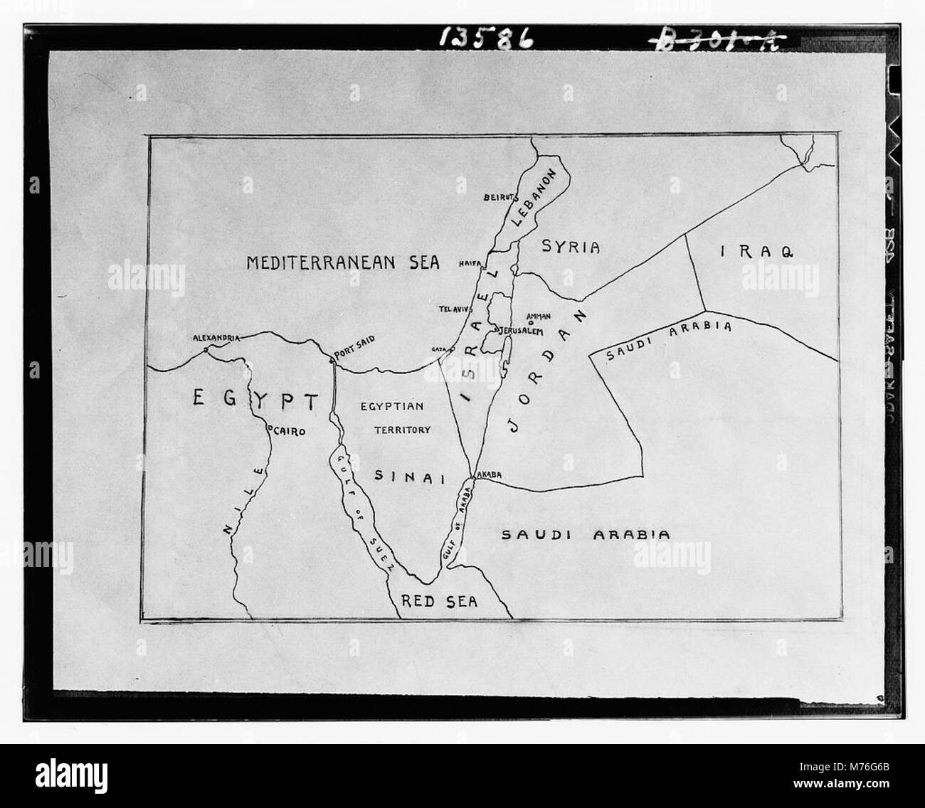 Vintage map of israel Black and White Stock Photos & Images Alamy