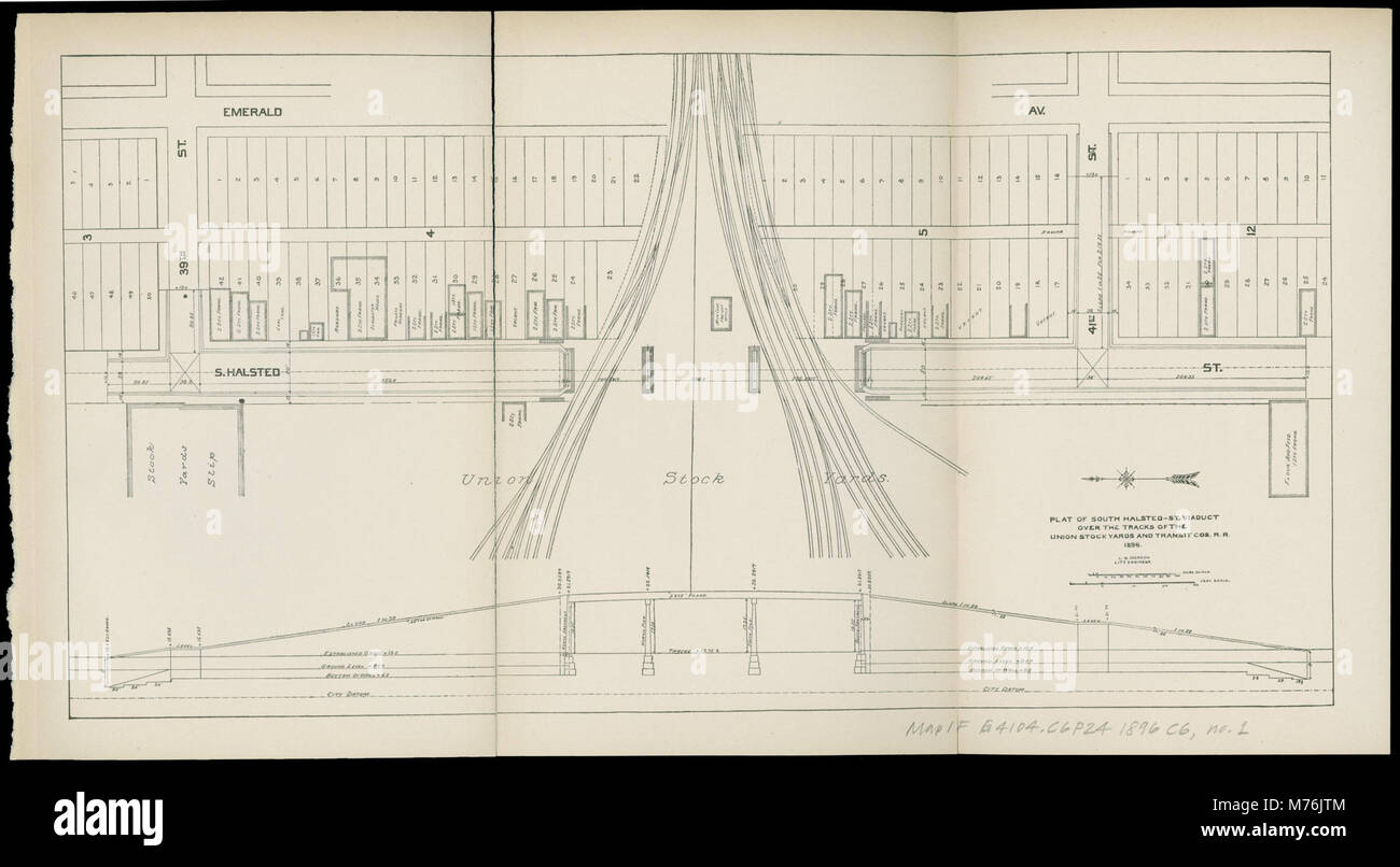 A detailed plan of the South Halsted Street Viaduct, which crosses over ...