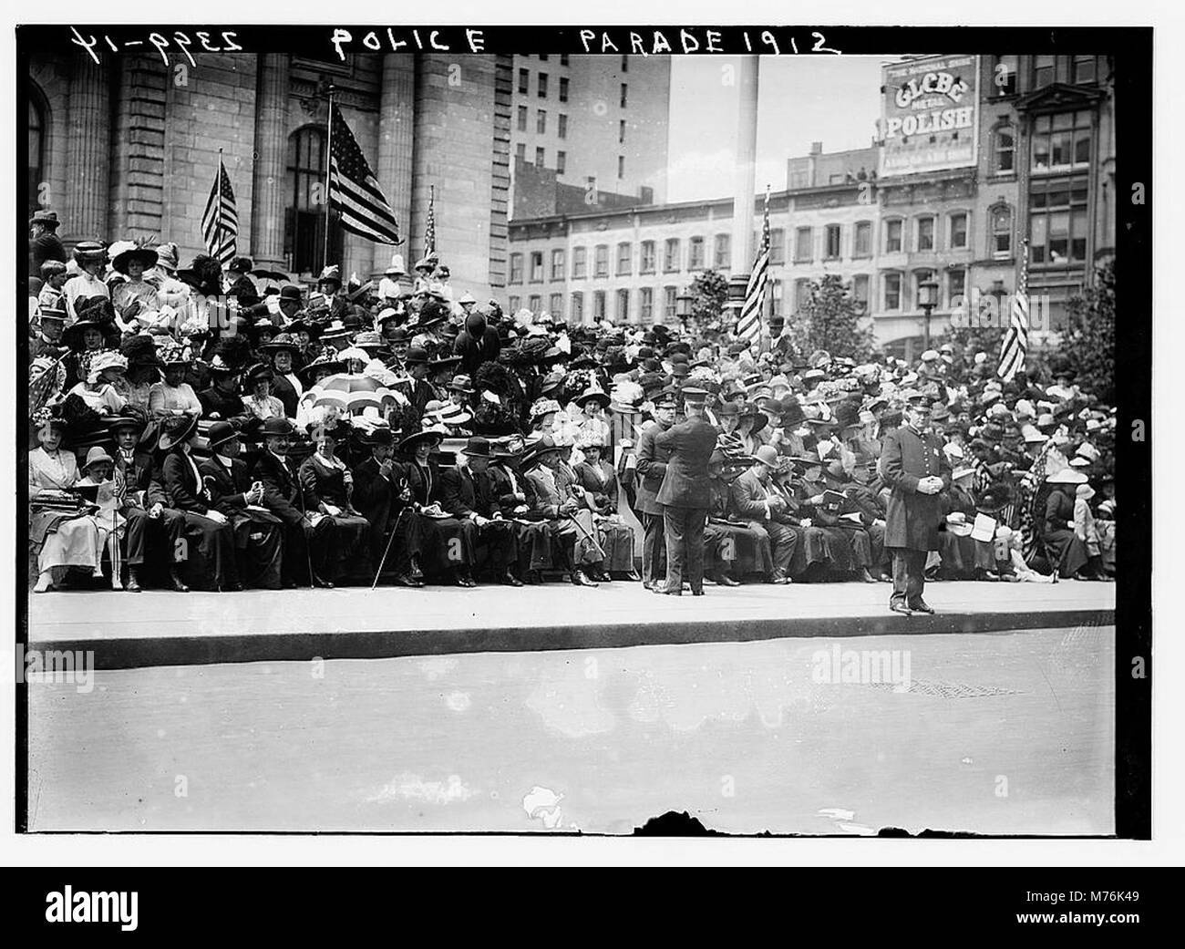 1912 Inpecter A photograph of a police parade from 1912, capturing the public display ...