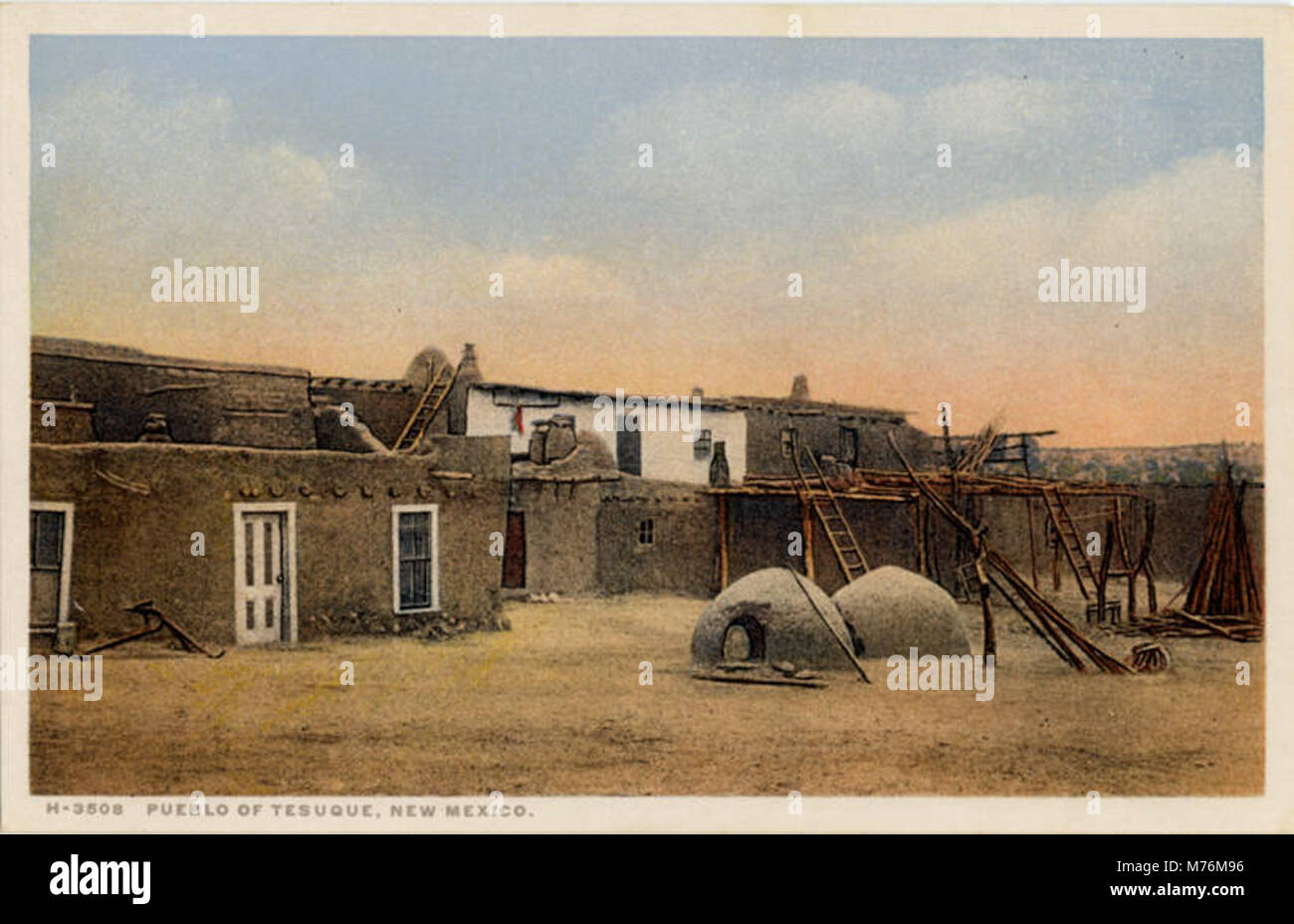 Pueblo Of Tesuque, Fred Harvey (NBY 20209 Stock Photo Alamy