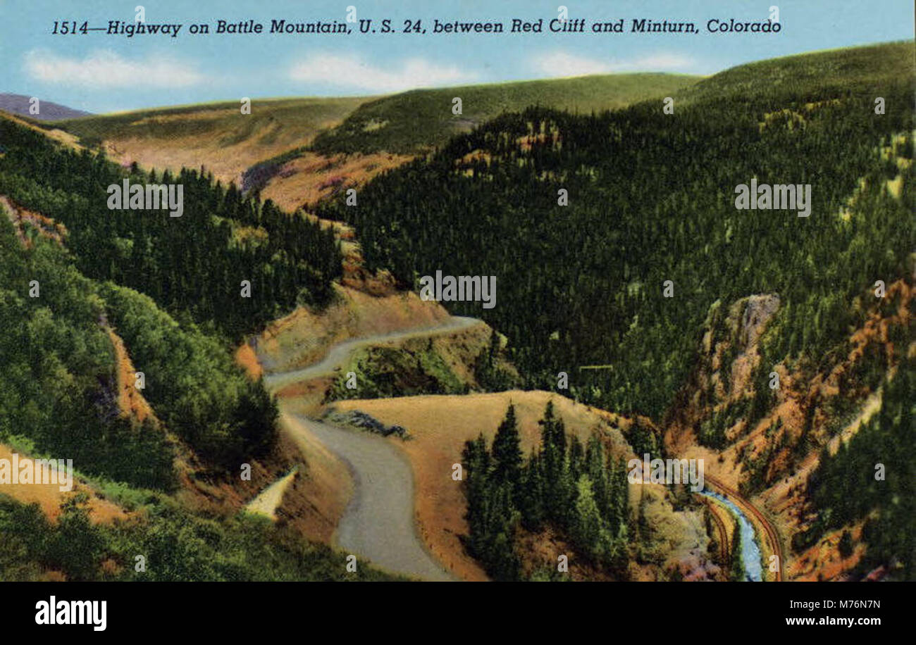 Red Cliff CO Highway on Battle Mountain, U.S. 24, between Red Cliff