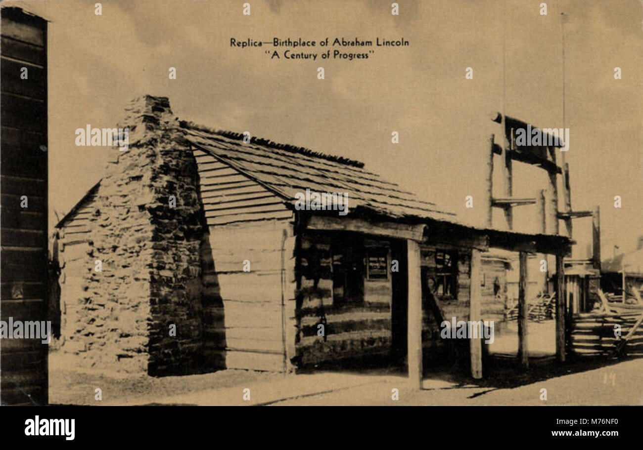 Replica Birthplace Of Abraham Lincoln A Century Of Progress NBY Replica birthplace of abraham lincoln a century of progress nby