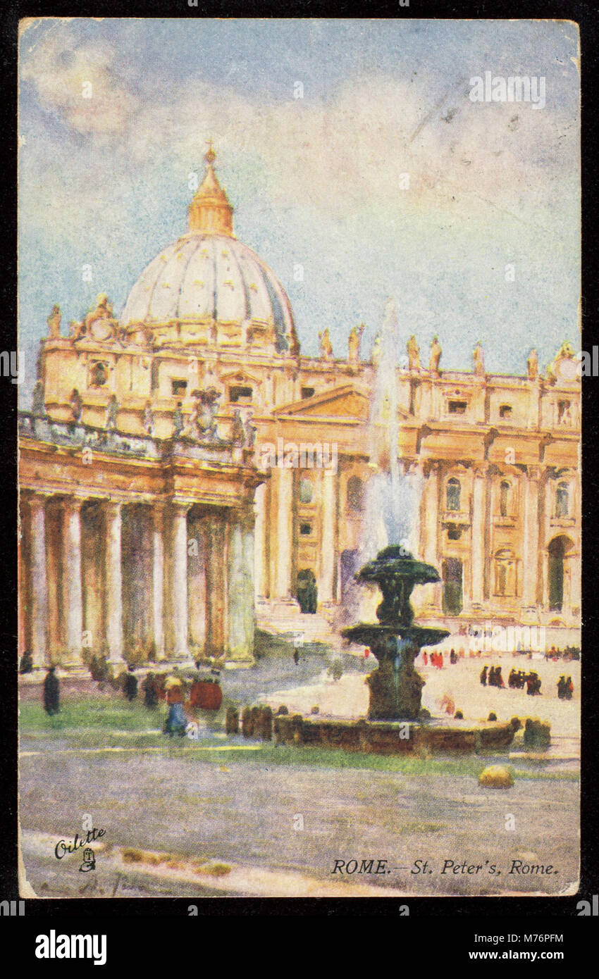 A view of St. Peter's Basilica in Rome, showcasing the iconic ...