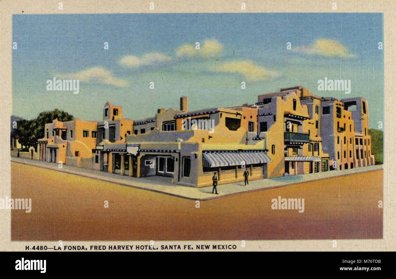 The La Fonda Hotel in Santa Fe, New Mexico, part of the Fred Harvey ...