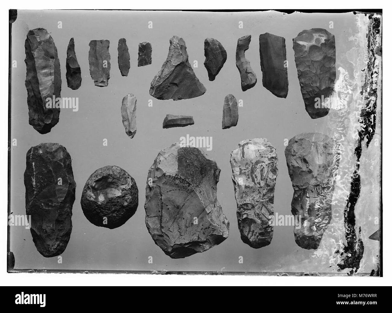 Series of prehistoric flints LOC matpc.09853 Stock Photo Alamy