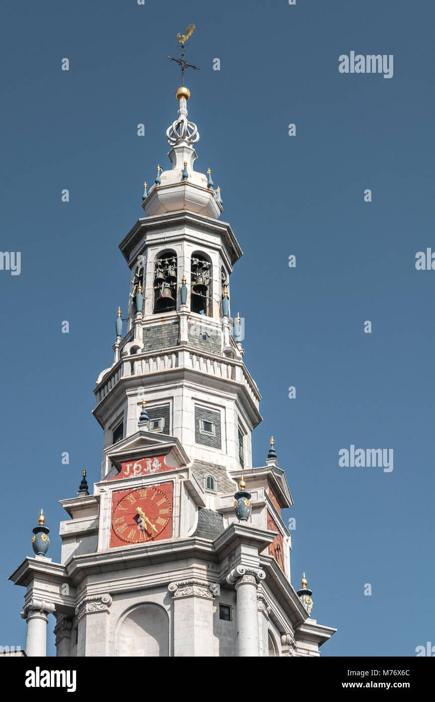 close view of the westertoren Amsterdam Holland Stock Photo