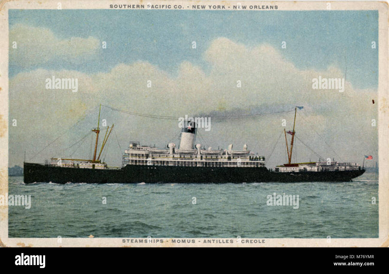 Southern Pacific Co., New York-New Orleans, Steamships, Momus, Antilles, Creole (NBY 21832) Stock Photo