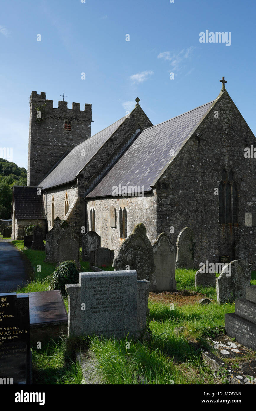 St Rhidian's church in Llanrhidian, Gower, Wales UK. Welsh village church Stock Photo