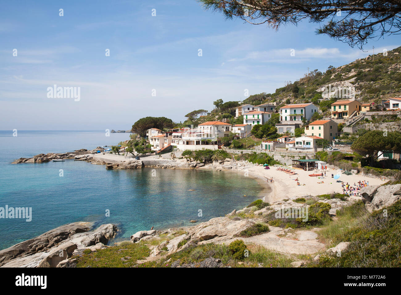 Seccheto village and beach, Elba island, Tuscany, Italy, Europe Stock Photo