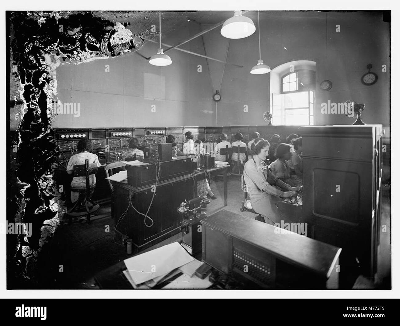 Tel. Co. (i.e., Telephone Company) switchboard LOC matpc.08797 Stock