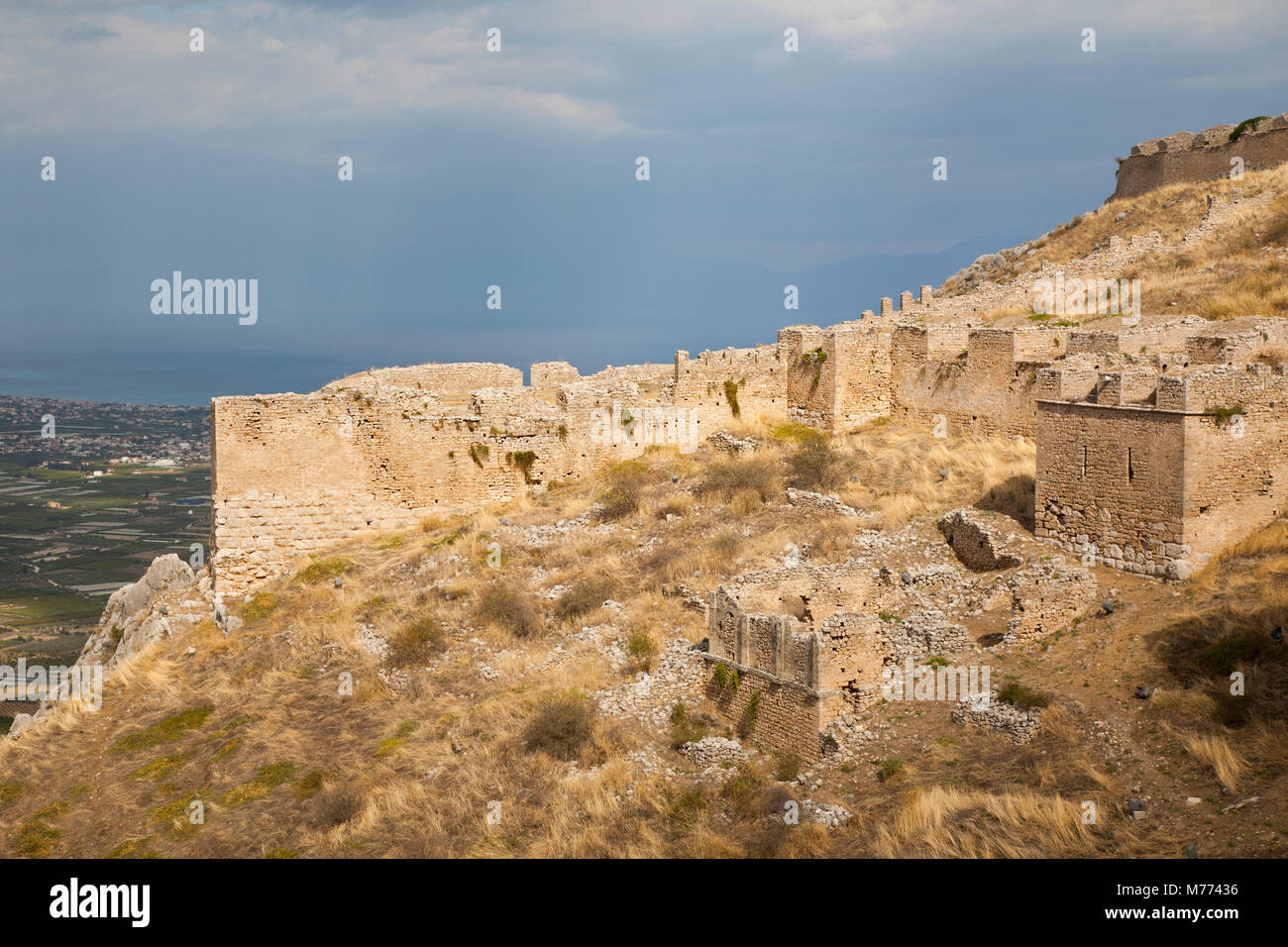 Europe, Greece, Peloponnese, Corinth, acropolis of Acrocorinth Stock Photo
