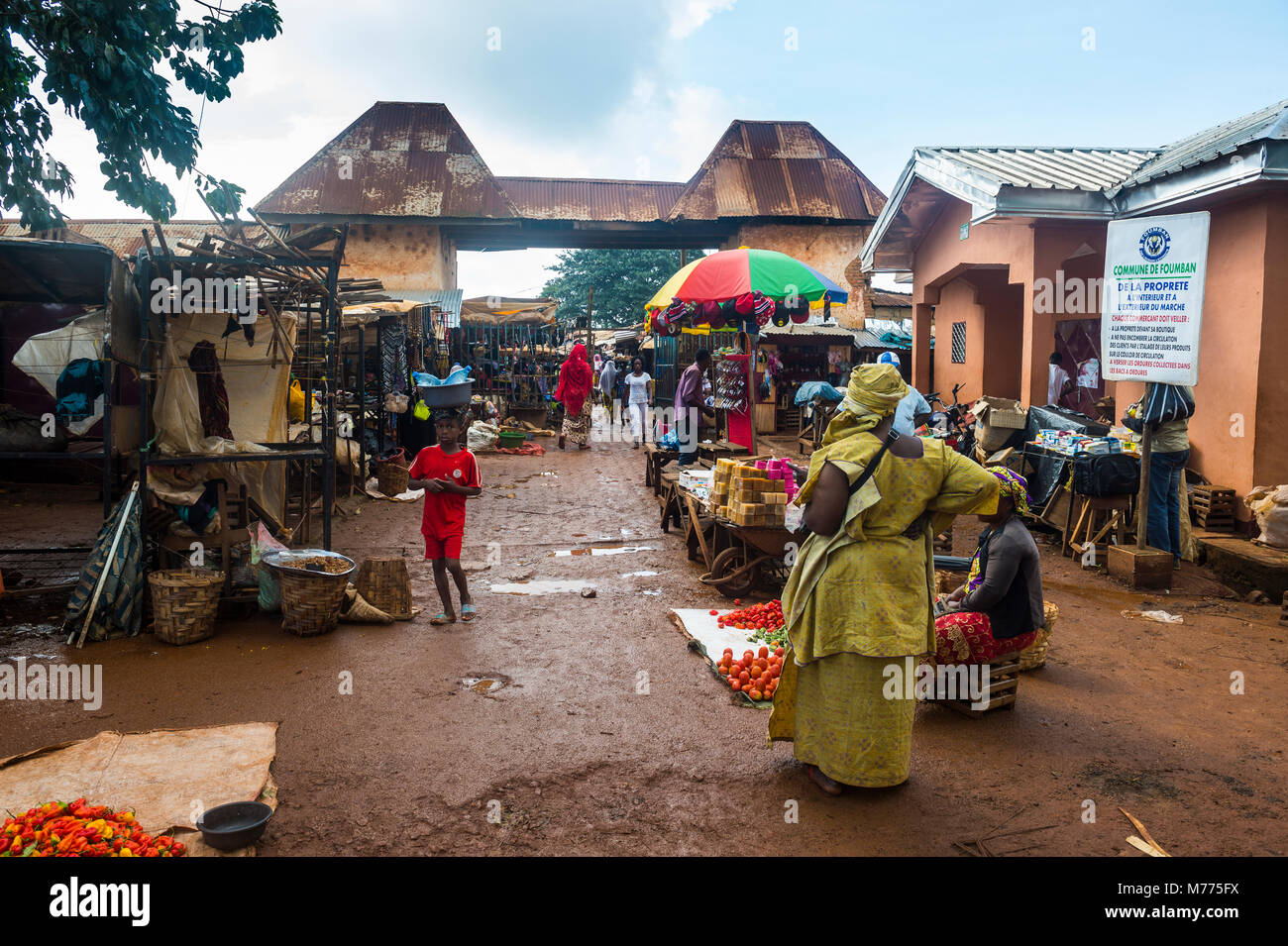 Market in Foumban, Cameroon, Africa Stock Photo