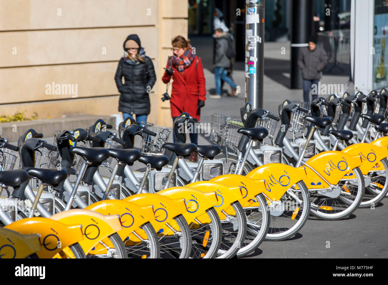 Fahrrad Leihstation in der Innenstadt Brüssel, am Gare Centrale, Stock Photo