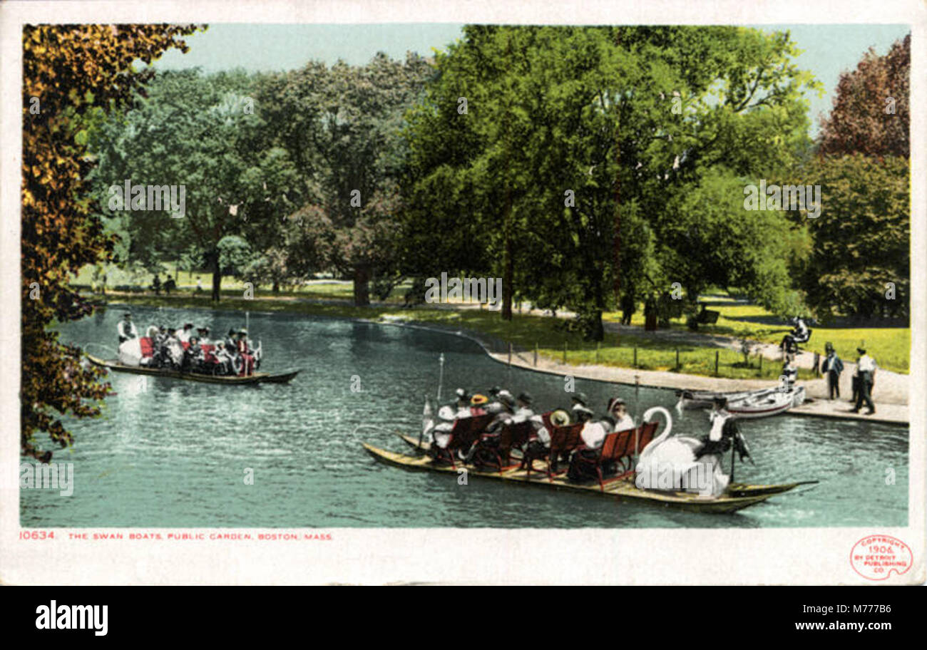 This photograph captures the iconic Swan Boats at the Public Garden in ...