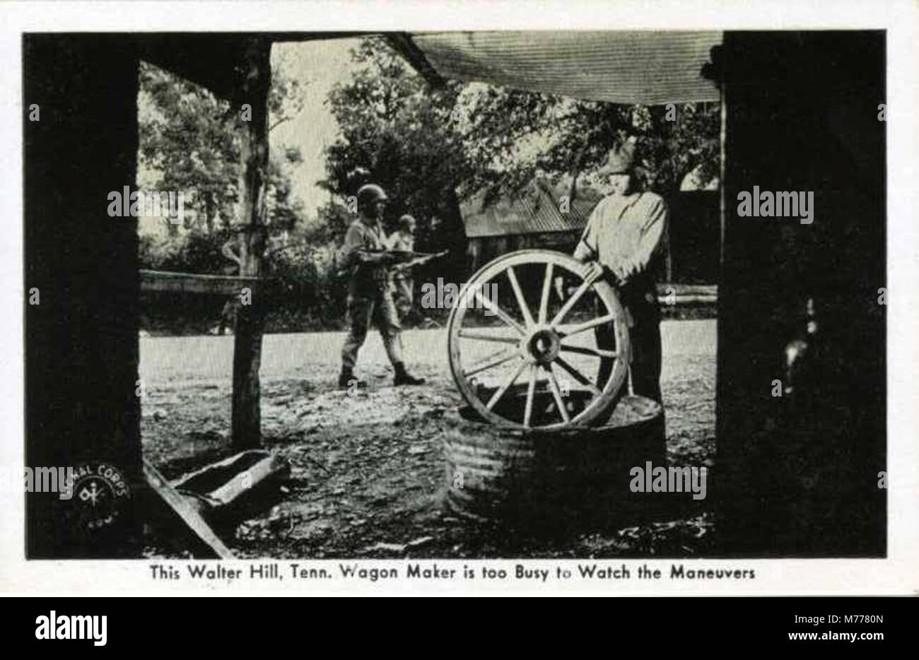 This Walter Hill, Tenn. Wagon Maker is too Busy to Watch the Manuevers