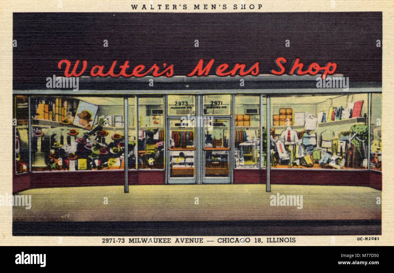 Walter's Men's Shop, 2971-73 Milwaukee Avenue (NBY 10498) Stock Photo