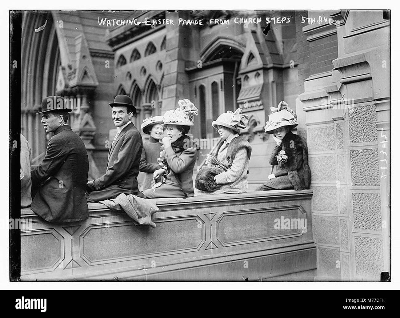 Watching Easter Parade from church steps, 5th Ave. LCCN2014689053 Stock Photo