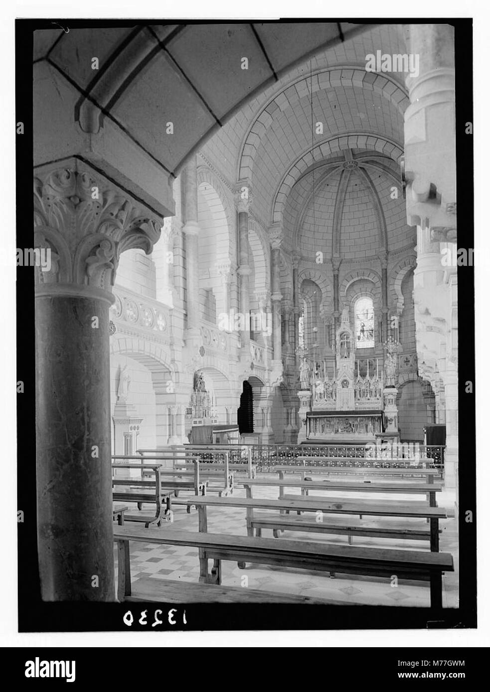 Bethlehem Carmelite Convent on western hill. Interior of chapel, (column on left) not fr(om) centre LOC matpc.12548 Stock Photo