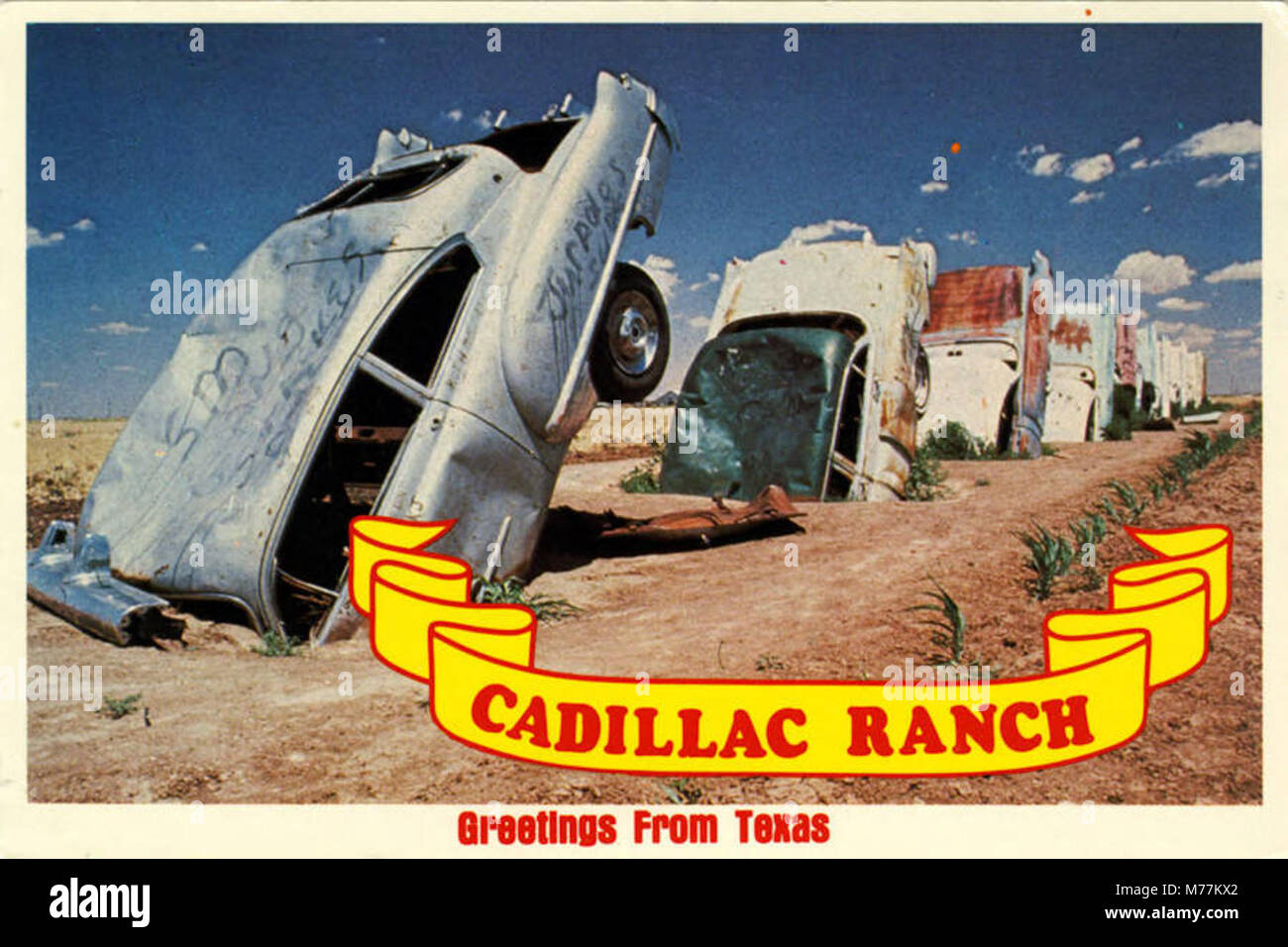 Cadillac ranch buried cars in ground in amarillo hi-res stock ...