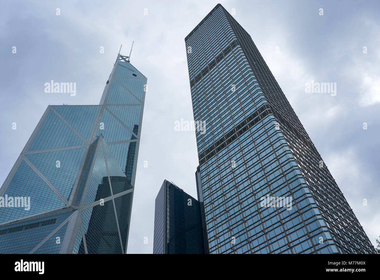 Bank of China Building and Cheung Kong Centre towers in Central, Hong Kong Island's financial district, Hong Kong, China, Asia Stock Photo