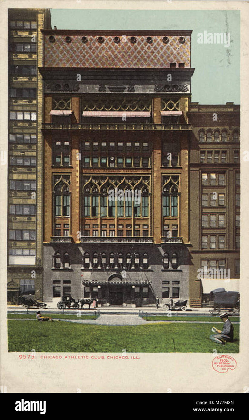 This photograph shows the Chicago Athletic Club, a significant establishment in Chicago’s social ...