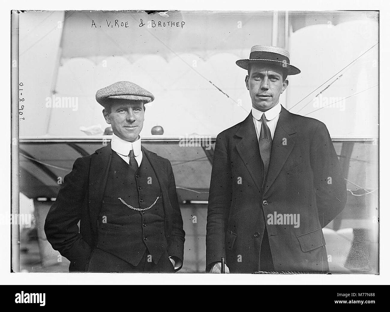 A historical photograph of A.V. Roe and his brother, capturing a moment ...