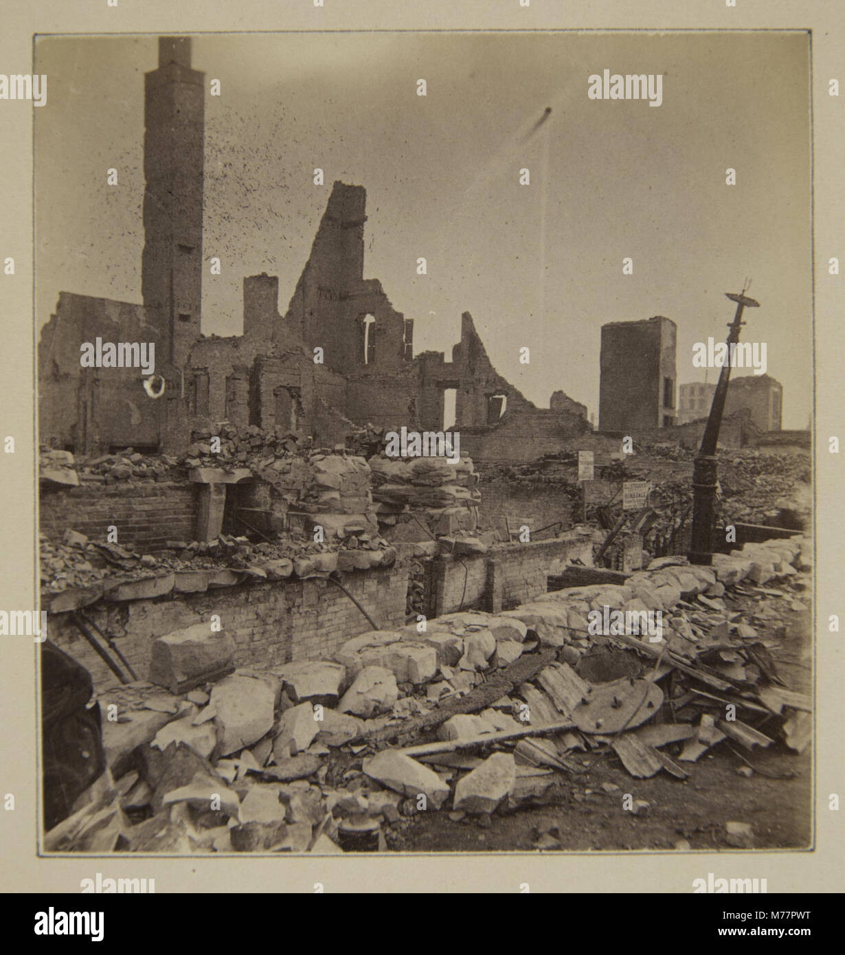 Chicago Fire of 1871, Tremont House (NBY 1547 Stock Photo Alamy