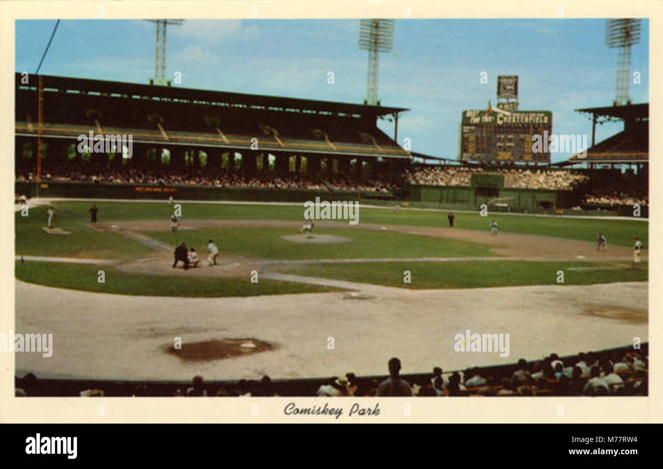 A photograph of Comiskey Park, home of the Chicago White Sox, showing