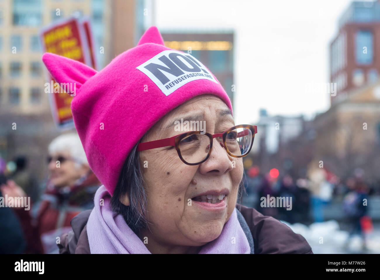 - New York, NY, USA. 8March 2018 Women activists rallied in Washington Square Park for a march to Zuccotti Park, to mark International Women's Day ©Stacy Walsh Rosenstock Credit: Stacy Walsh Rosenstock/Alamy Live News Stock Photo