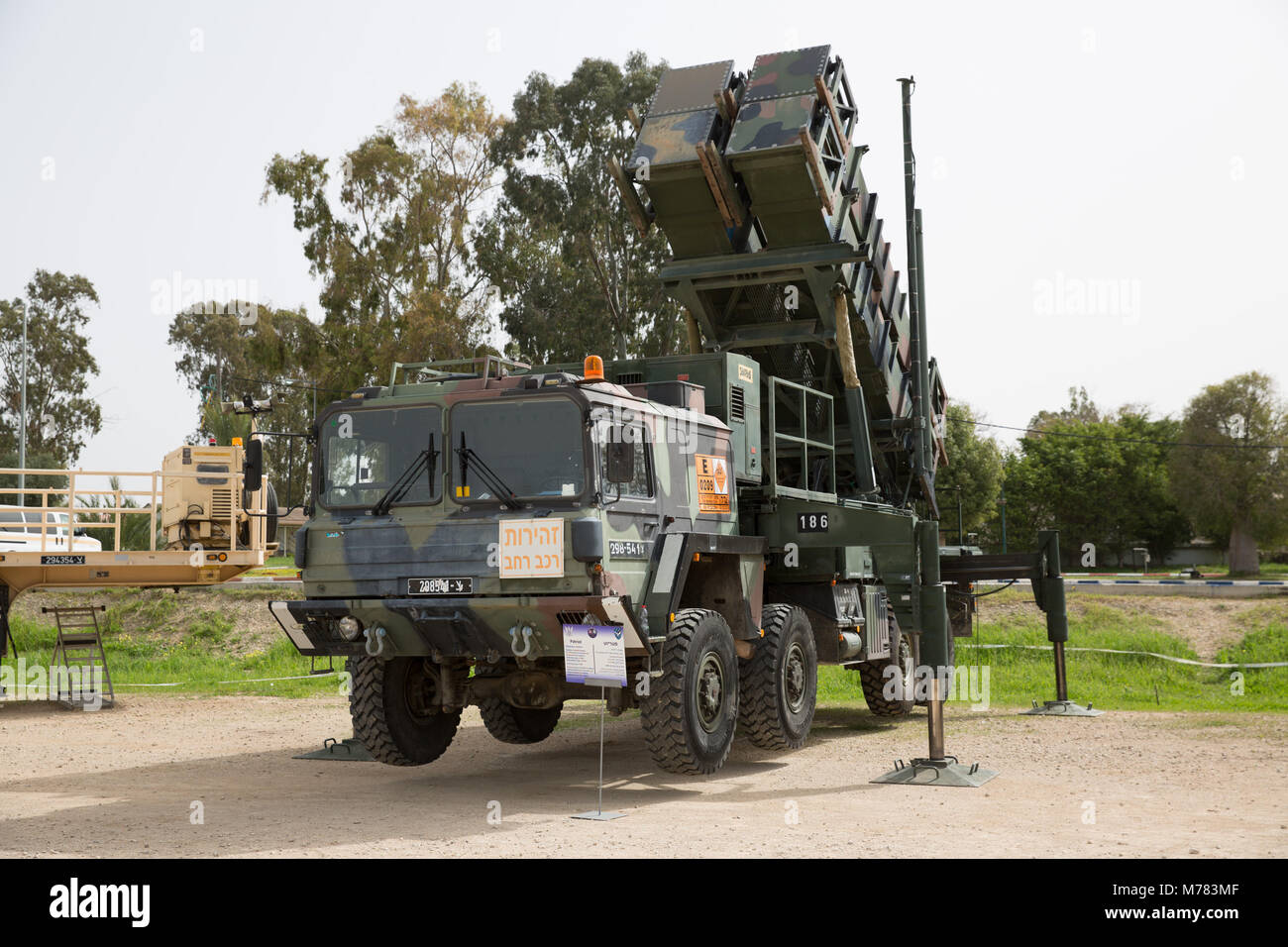 Jerusalem. 8th Mar, 2018. A Patriot missile defence system is seen during the 'Juniper Cobra 18' military exercise at the Hatzor Air Force base in Israel, March 8, 2018. Nearly 5,000 Israeli and U.S. soldiers have been training shoulder to shoulder since Sunday for a simulated missile attack on Israel. The military exercise, dubbed 'Juniper Cobra 18,' is a biennial event that has been held nine times since 2001 by the Israeli military and the U.S. European Command (USEUCOM). Credit: Guo Yu/Xinhua/Alamy Live News Stock Photo