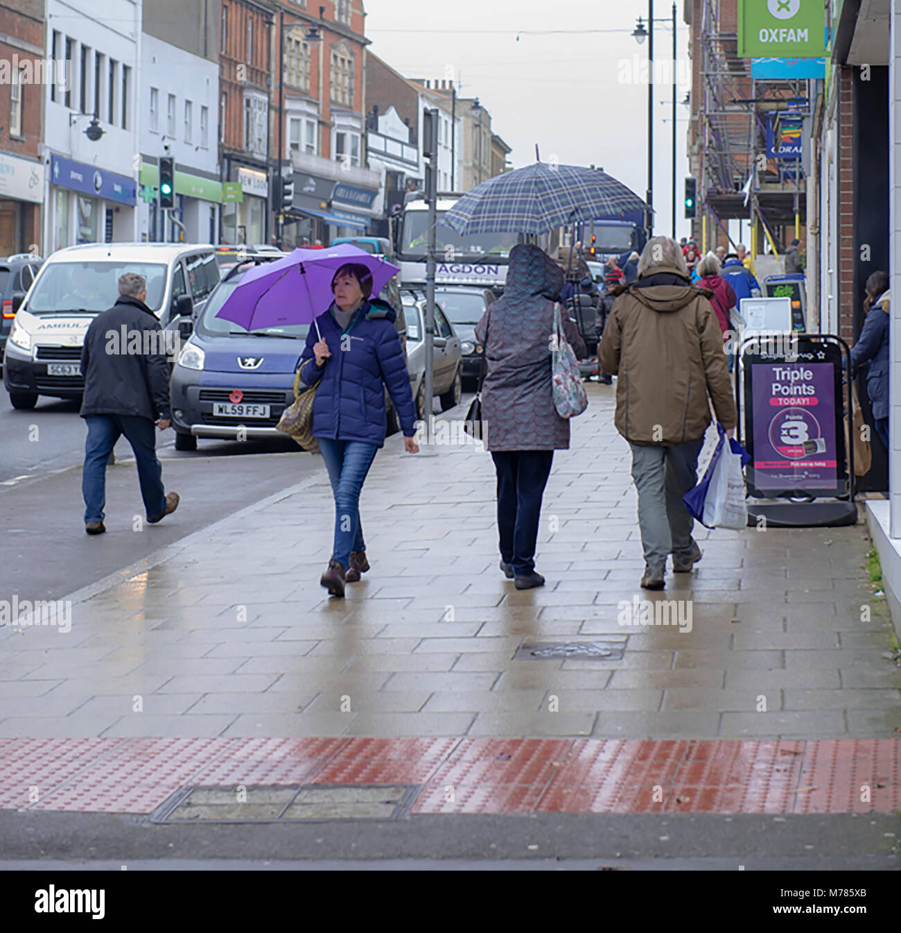Weather, Bridport, England, UK Friday 9th March 2018. Rain in Bridport