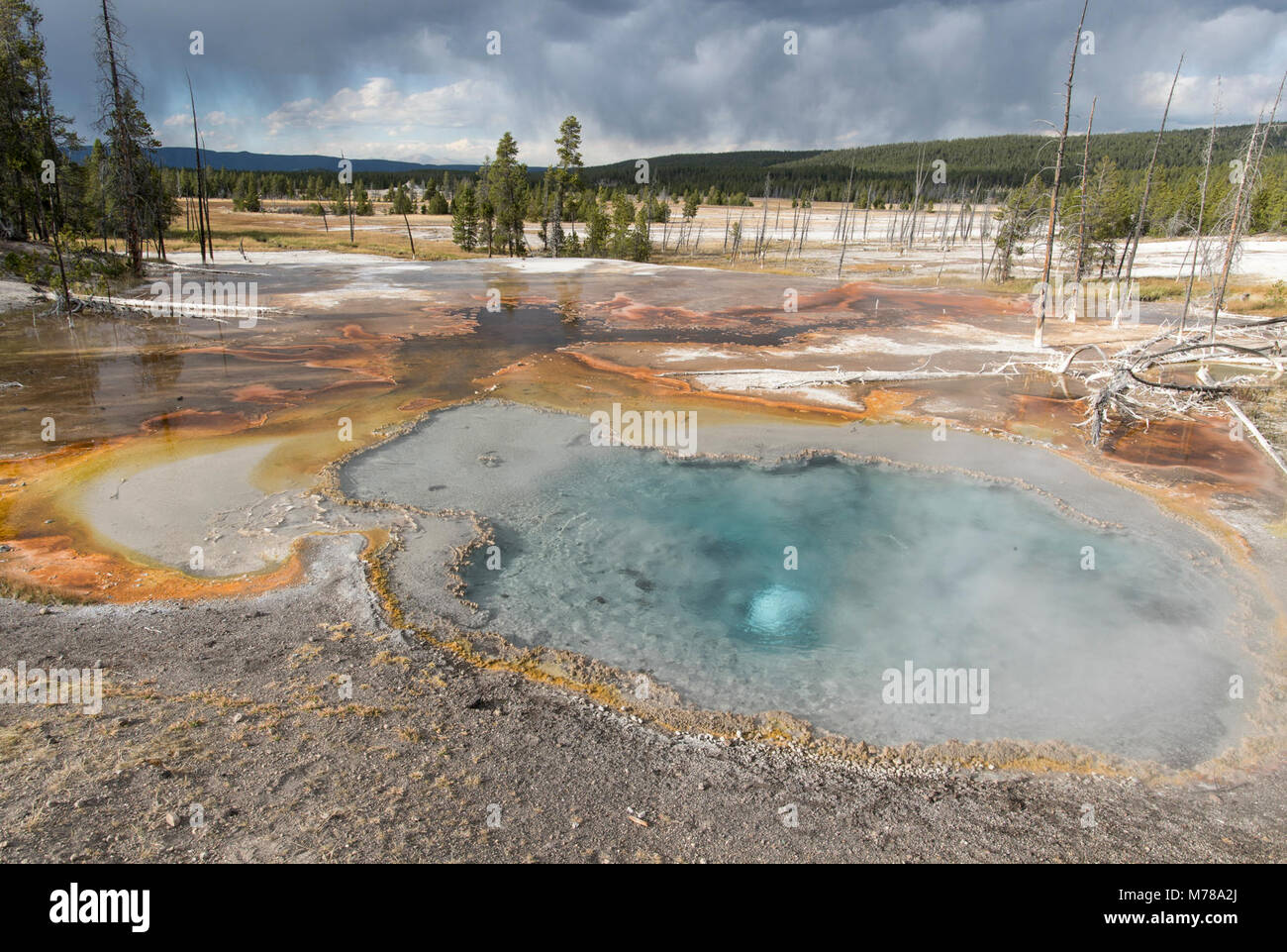 Fire Boared Spring Firehole Spring. Firehole Spring in the Lower Geyser Basin Stock Photo ...