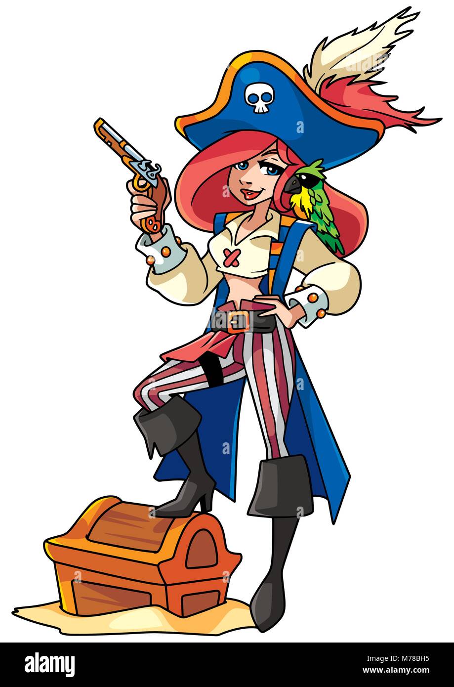 Pirate Girl Illustration Stock Vector