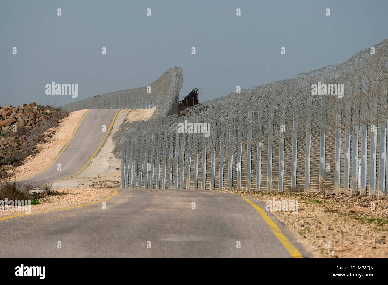 The Border Fence Separating The Israeli annexed Golan Heights And Syria The Border Fence Separating The Israeli annexed Golan Heights And Syria