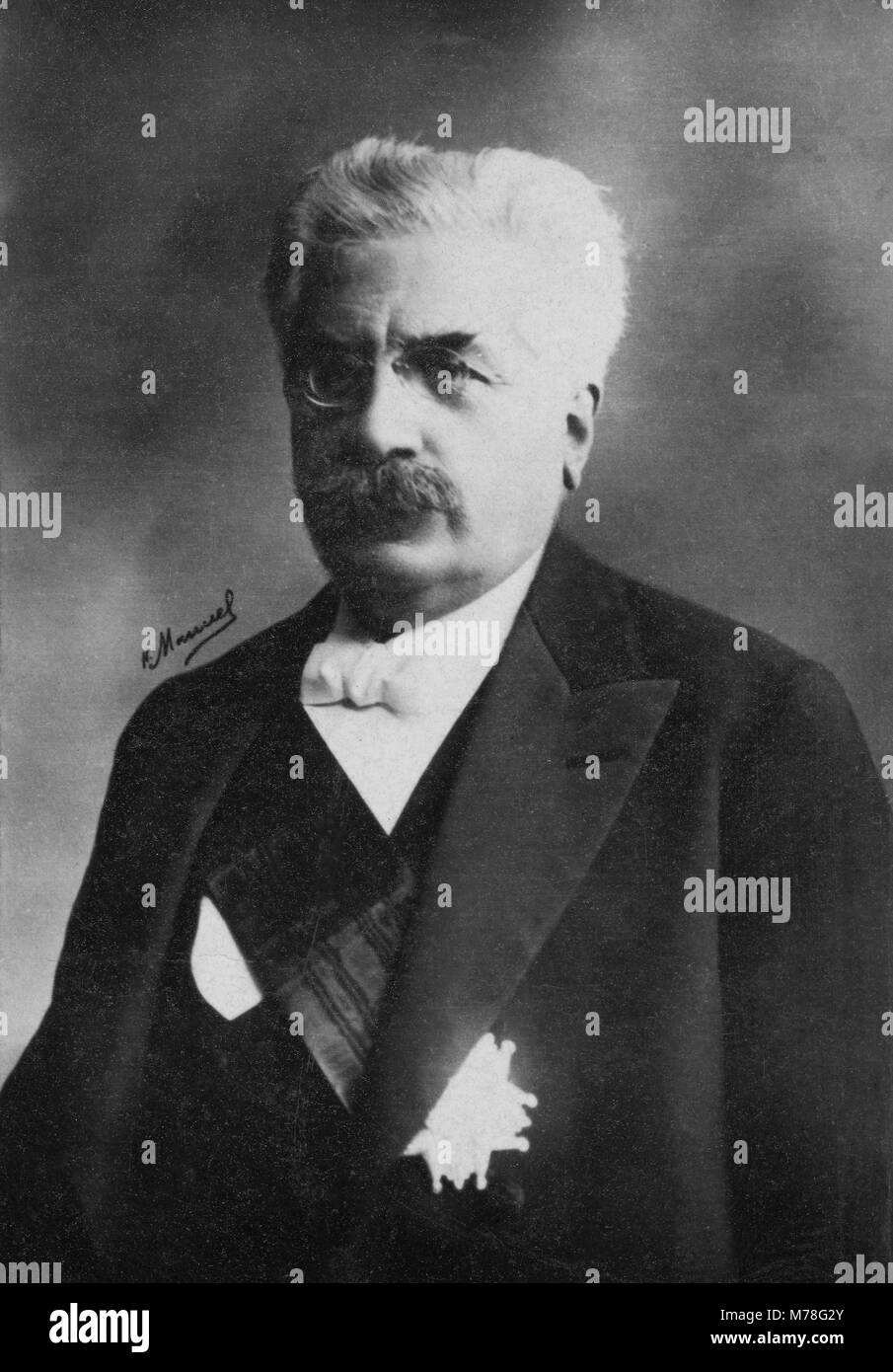 Portrait of Alexandre Millerand ( 1859 - 1943 )   -  photography by  Henri Manuel ( 1874 - 1947 ) Stock Photo