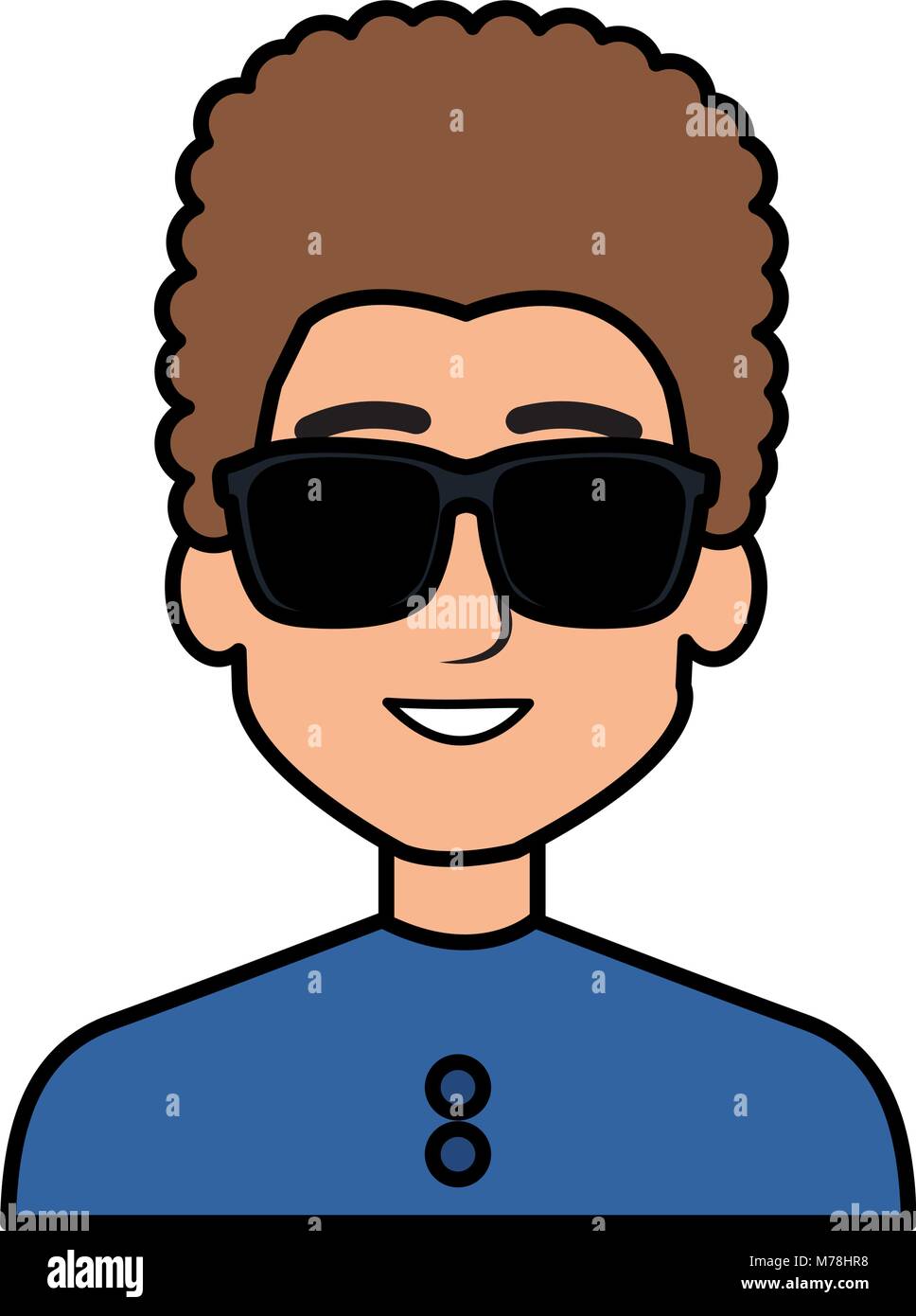 young man with sunglasses character vector illustration design Stock ...